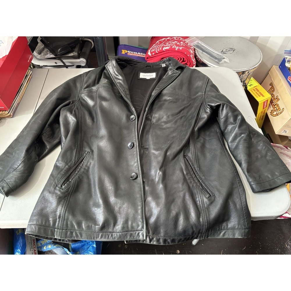 Vintage Joseph & Feiss International Men's Leather Jacket Black XL